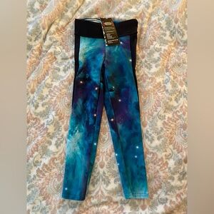 Blackmilk Teal Galaxy Capri Workout Leggings